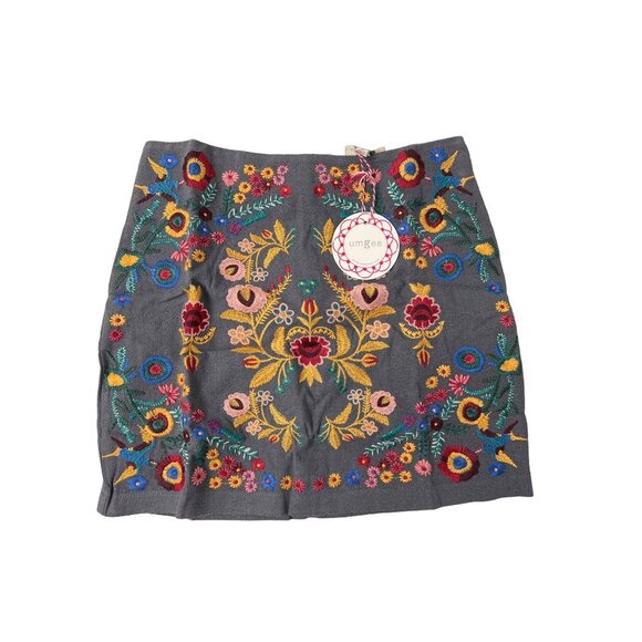 Umgee Dresses & Skirts - Umgee Grey Embroidered Detail Mini Skirt